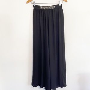 Chord studded waist palazzo pants